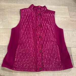 TALBOTS WOMENS CRANBERRY PINK VEST LARGE